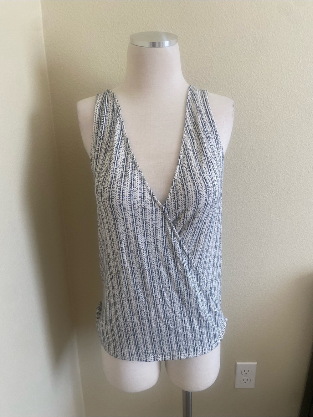 Tart Striped Wrap Front Camisole - White & Blue